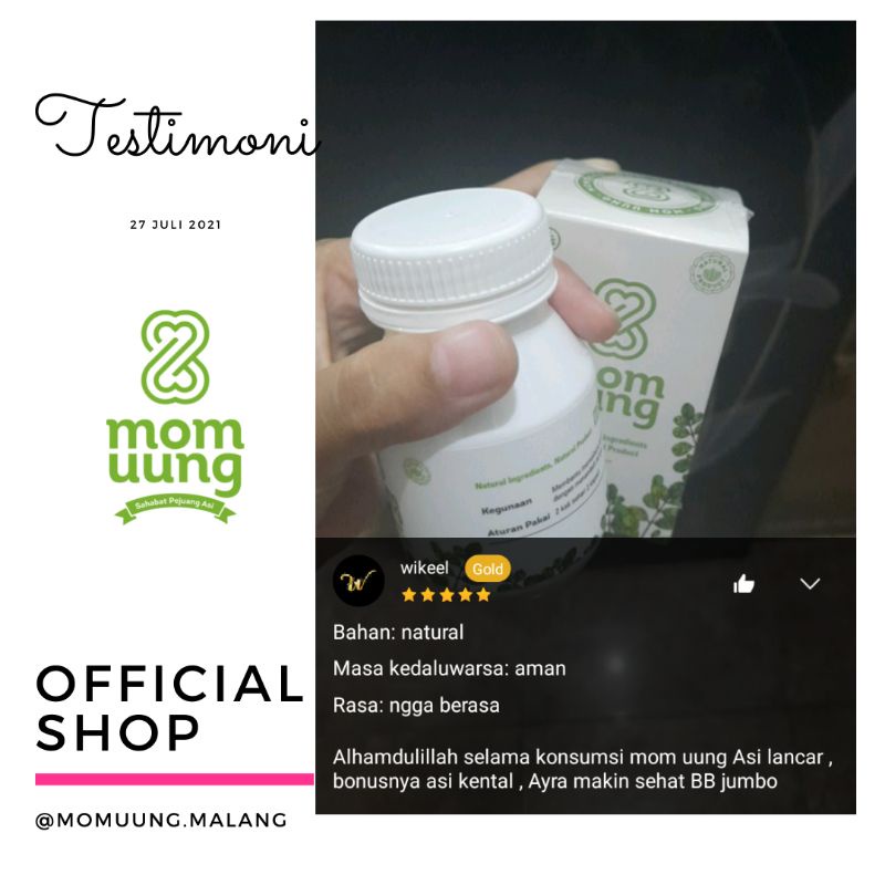 MOM UUNG ASI BOOSTER 30 KAPSUL / PELANCAR ASI HALAL/ PELANCAR ASI BPOM NATURAL