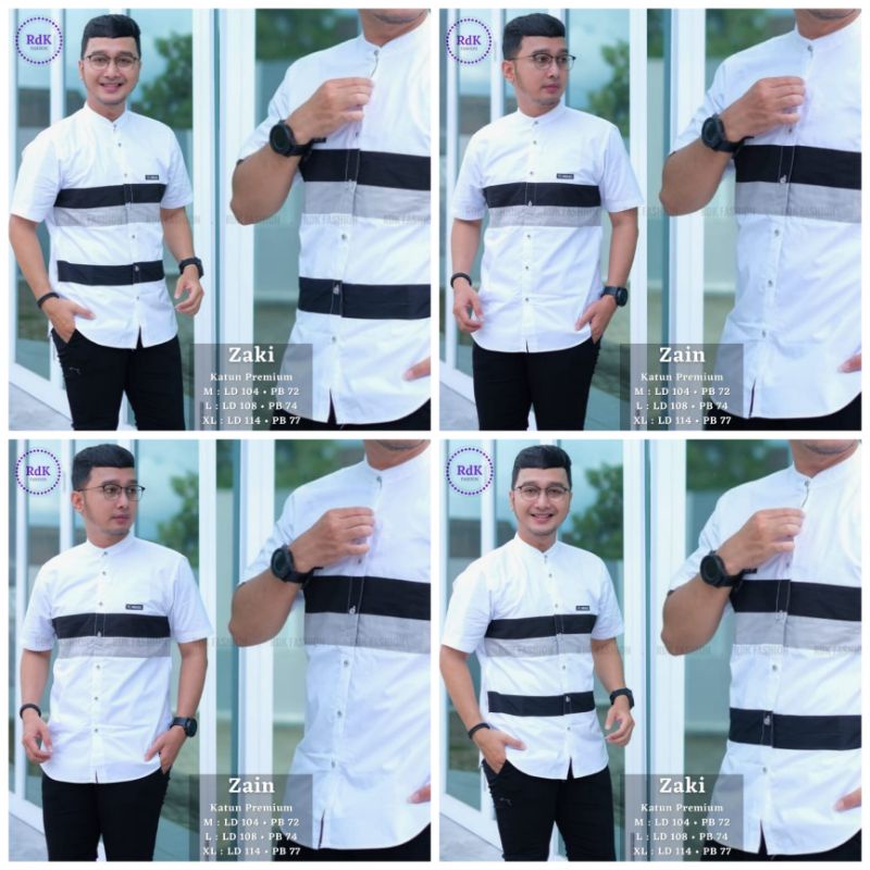 ZAKI ZAIN KEMEJA KOKO PUTIH COWOK BY RDK FASHION