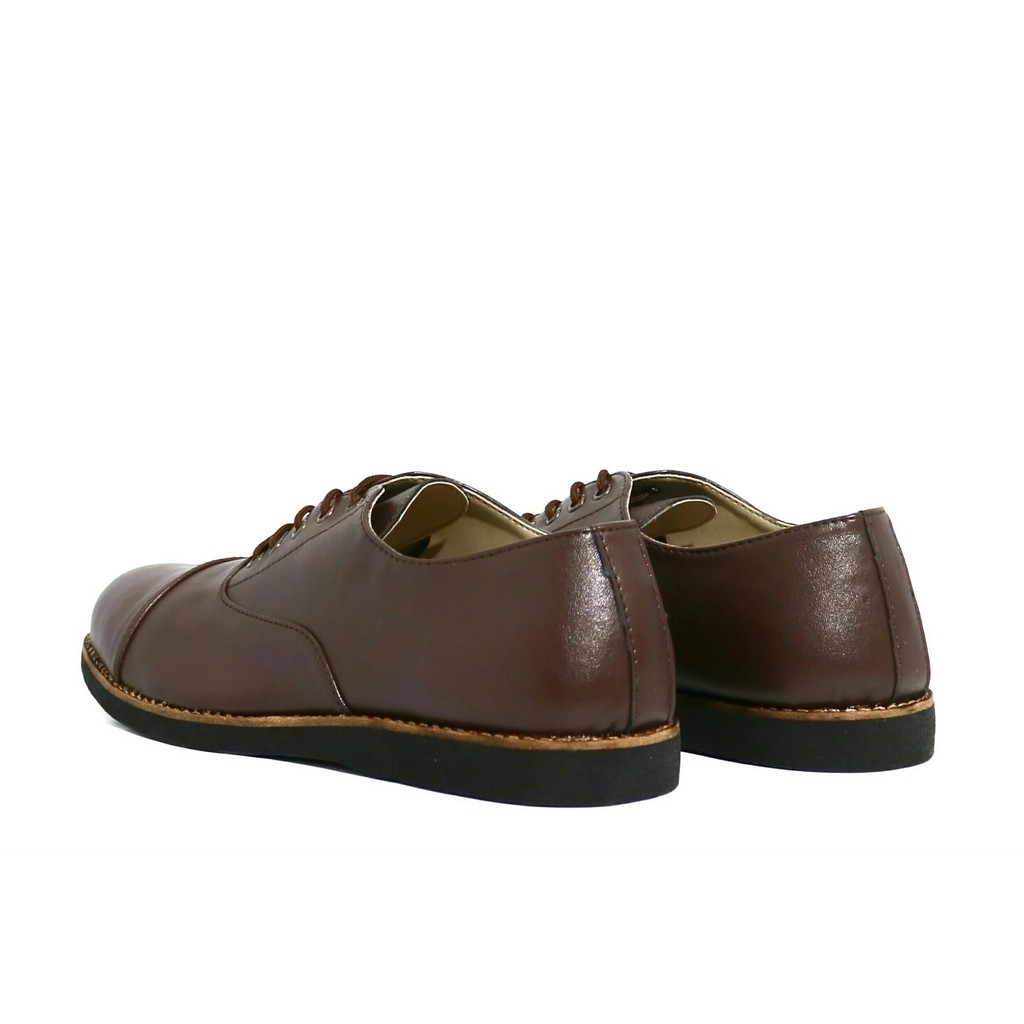 OXFORD BROWN - Sepatu Pantofel Pria Kulit Formal Kantor Kasual Kerja Kuliah Oxford - Pantopel