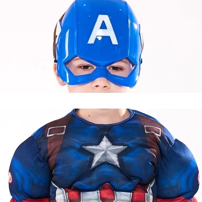 Kostum Captain Amerika Anak Costume Superhero Kapten Amerika Haloween