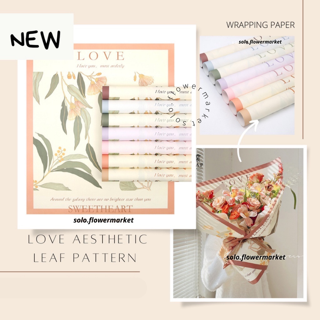 

LOVE AESTHETIC LEAF PATTERN CELLOPHANE FLOWER WRAPPING KERTAS MATTE DOFF KERTAS MOTIF WATERPROOF KERTAS BUKET PEMBUNGKUS BUNGA floral wrapping kertas bouquet bunga kertas craft paper polos garis doff matte paper cellophane paper florist VALENTINE TERMURAH