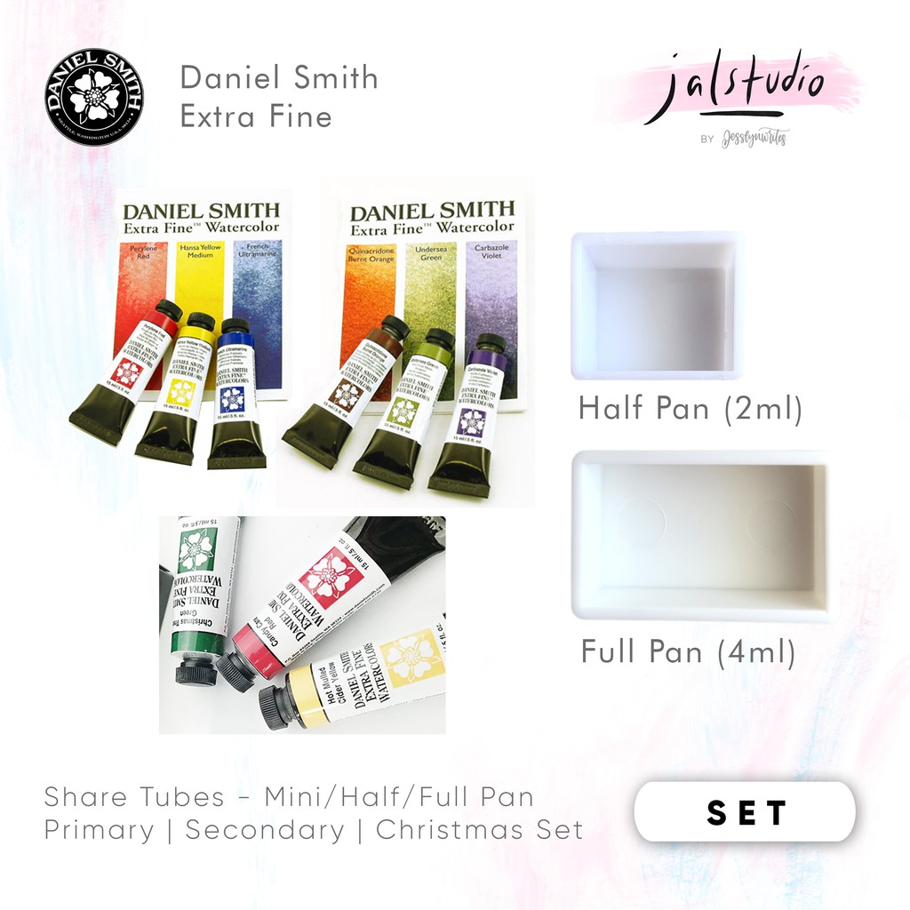 

Daniel Smith Extra Fine Watercolor Primary Secondary Christmas Set Share Tube Mini Half Full Pan