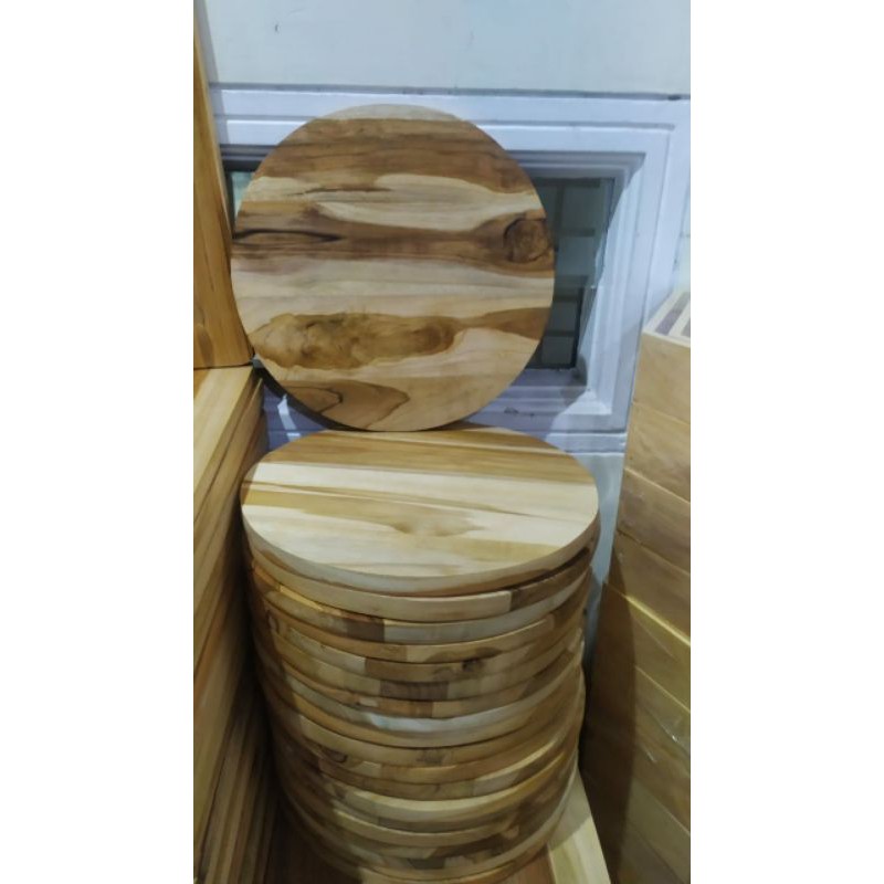 Talenan Kayu Jati Bulat/Telenan Kayu Jati Bulat D35 cm