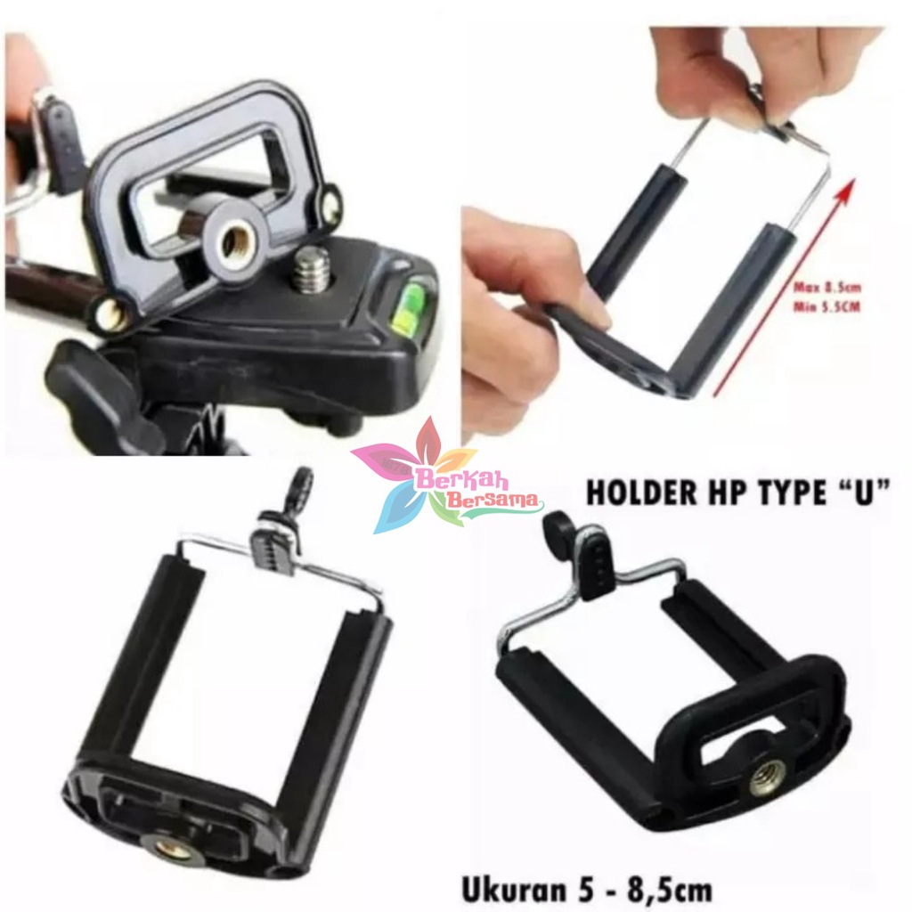 RT39 DUDUKAN HOLDER TARIK U TRIPOD MEDIUM JEPIT CLAMP BRACKET HANDPHONE HP UNIVERSAL BB6045