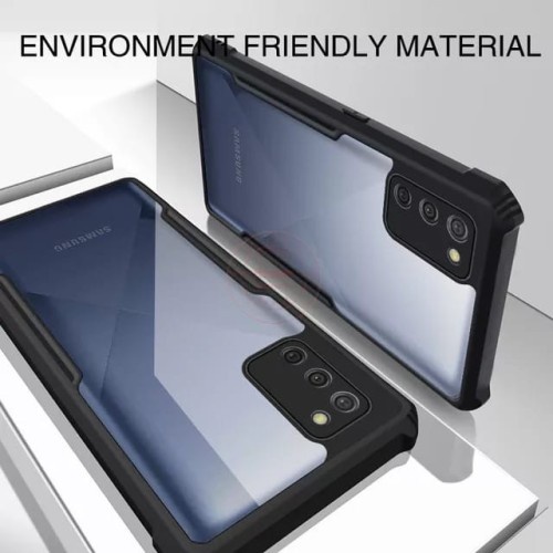 PAKET 2 IN 1 Case Samsung A02S Armor Fusion Transparent Prmium Casing Free Tempered Glass