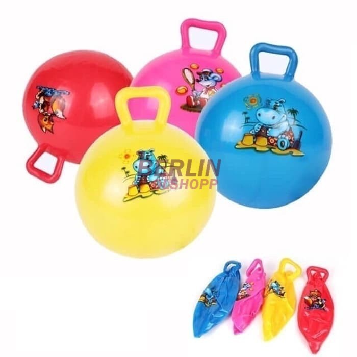 Bola Jumping Ball Bulat Diameter 45cm Hopball Jumping Anak 0703 - Polos Merah