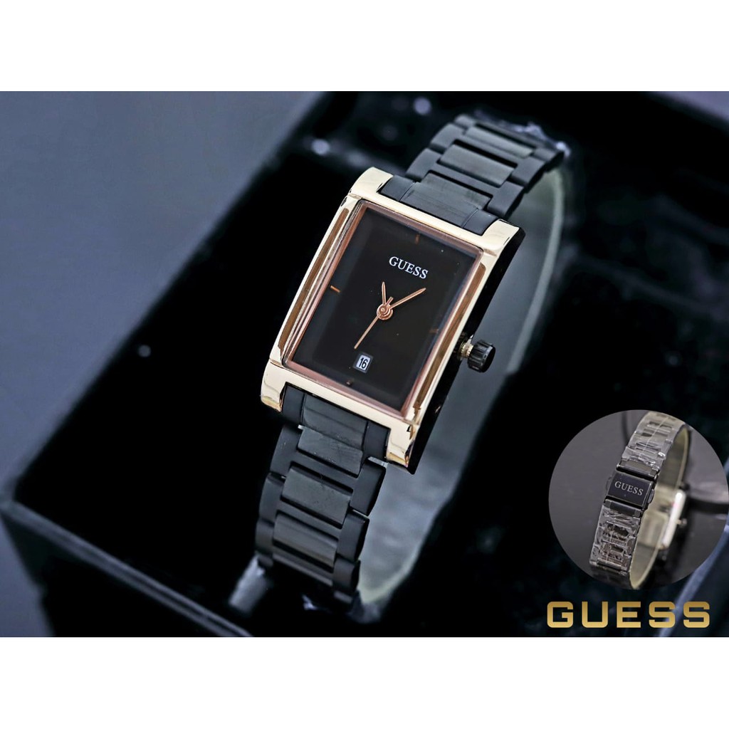 Grosir Jam Tangan Wanita Guess Tanggal Aktif Model Kotak Free Box dan Baterai Cadangan - COD