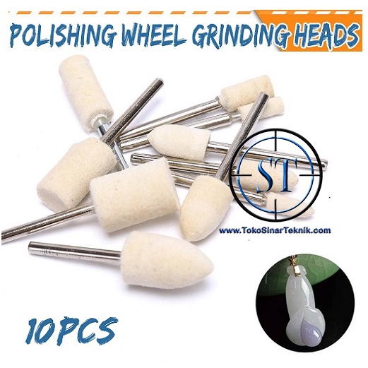 10 Pcs Mata Poles Wool Polisher Polishing Buffing Grinding Head Dremel Rotary Tuner Mini Grinder