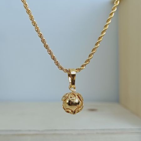 kalung tambang liontin+kalung wanita+kalung kekinian/perhiasan lapis emas awet