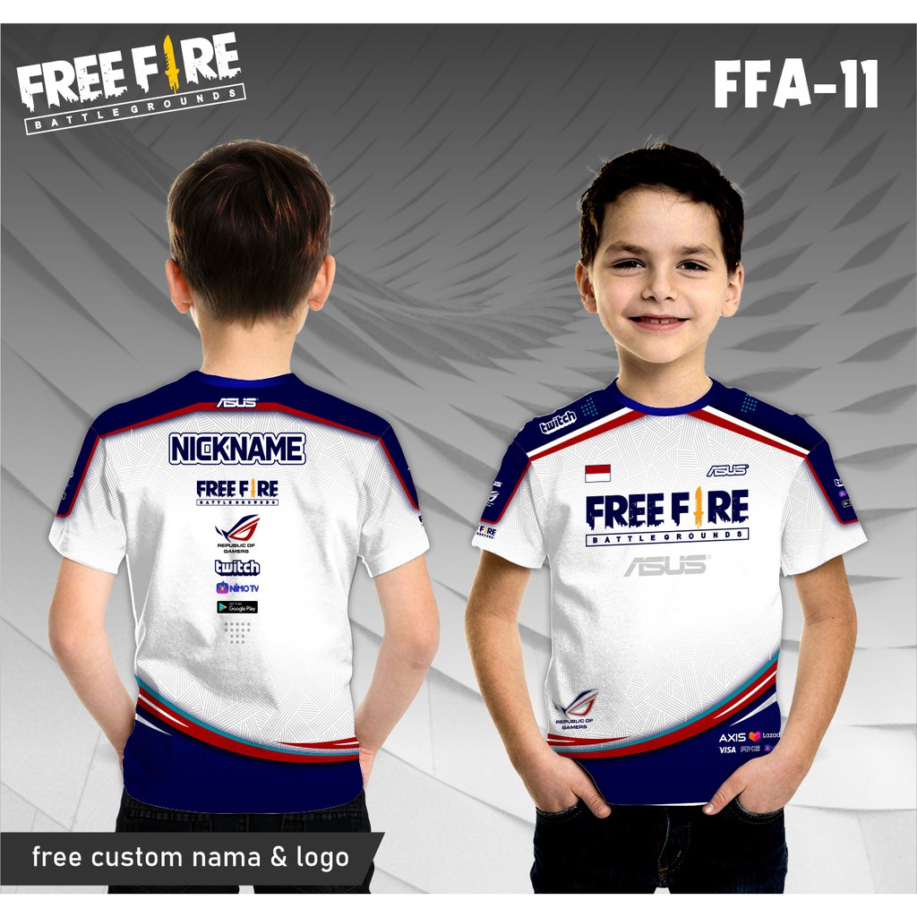 jersey game anak kaos game freefire / pubg / mobile legend ff