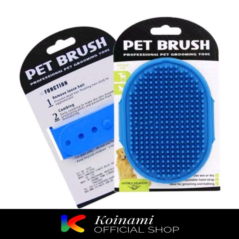 SISIR KARET OUVAL + dus / sisir sikat mandi / kucing anjing / grooming tools / cat &amp; dog