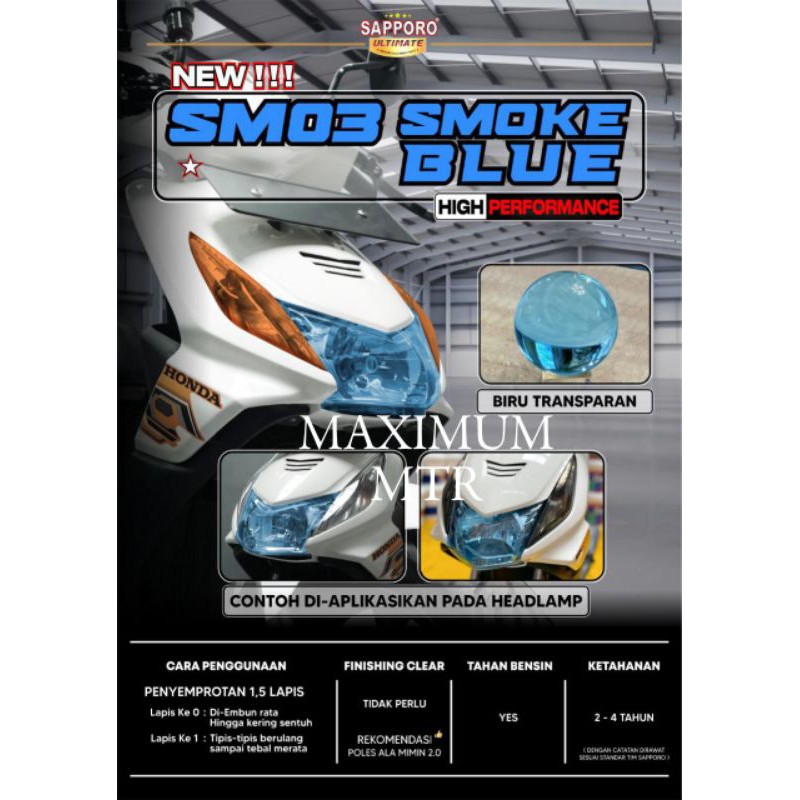 SAPPORO ULTIMATE SM03 SMOKE BLUE TRANSPARAN - ISTIMEVVAH