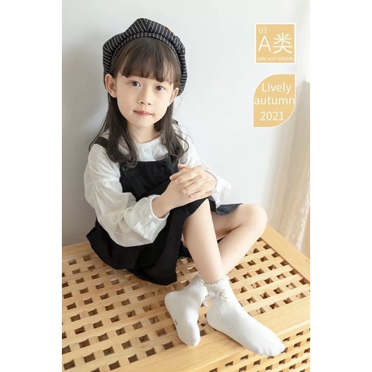 Kaos Kaki Anak Perempuan Import Model Pita Straight Line / Baby Toddler Kid Socks