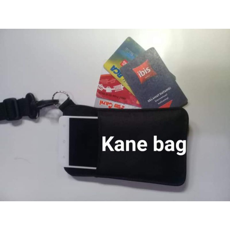 Tas HP mini selempang gantung leher hanging wallet tempat kartu atm polos