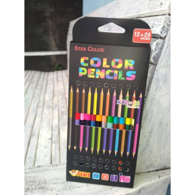 

PENSIL WARNA STAR COLOUR PRODUK IMPORT HIGH QUALITY 24 WARNA