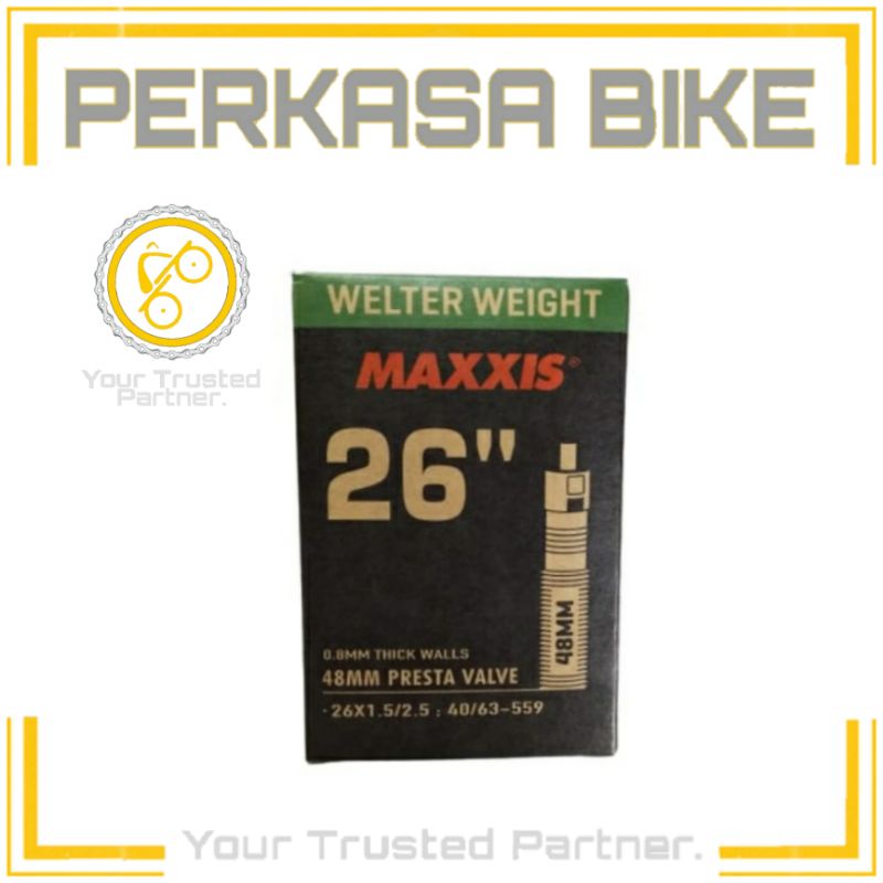 BAN DALAM MAXXIS 26x1.50 2.50 26 150 250 FV PRESTA 48 mm SEPEDA MTB PERKASABIKE