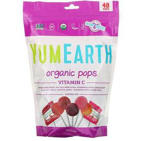 

YUMEARTH ORGANIC POPS VITAMIN C ASSORTED FLAVORS - 40 POPS - 241 G