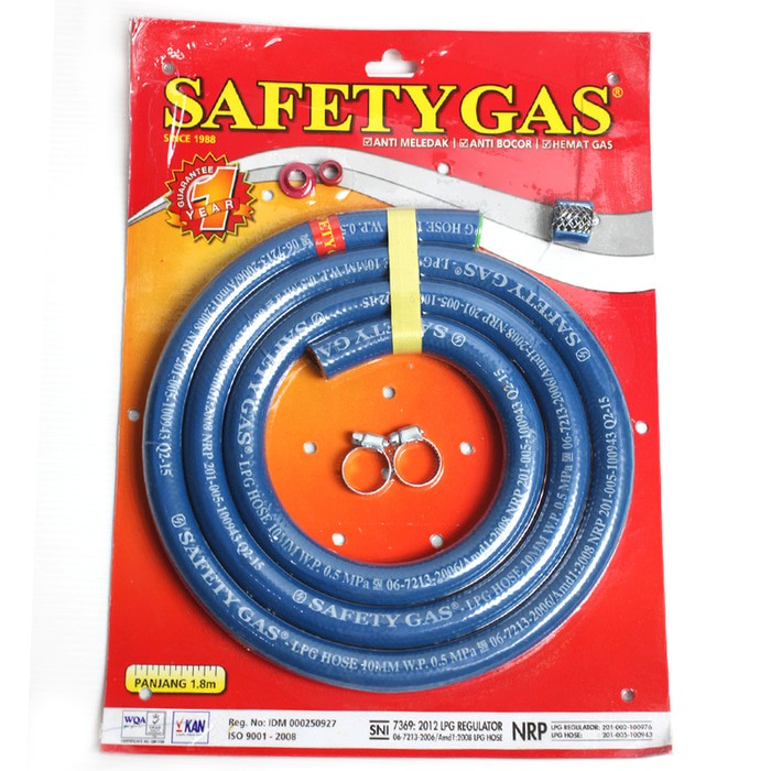 SELANG TABUNG GAS LPG SAFETY GAS BAJA ANTI TUKUS, ANTI BOCOR