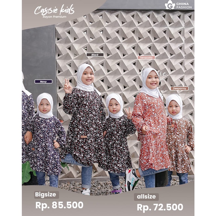 Cassie Tunik || By Ghina Fashion || Tunik motif || Kids Tunik || Tunik anak Rayon
