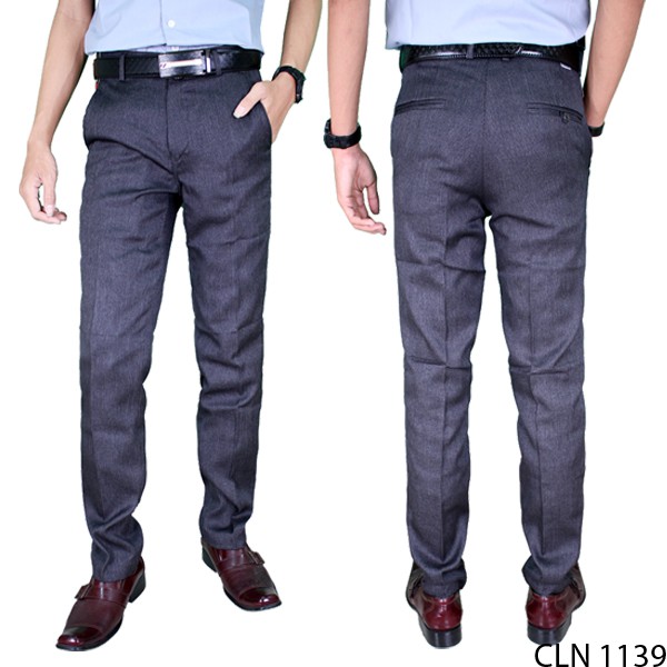 Celana Kerja Pria Slim Fit Exclusive Katun Biru Navy CLN 1139