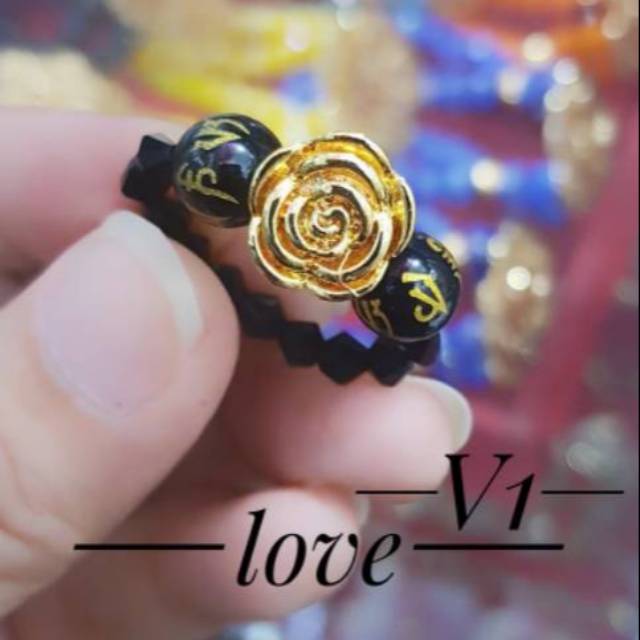 Cincin batu giok lapis emas 24k 1503