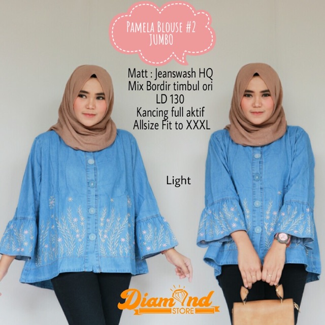 Grosir Murah Pamela blouse ori bordir