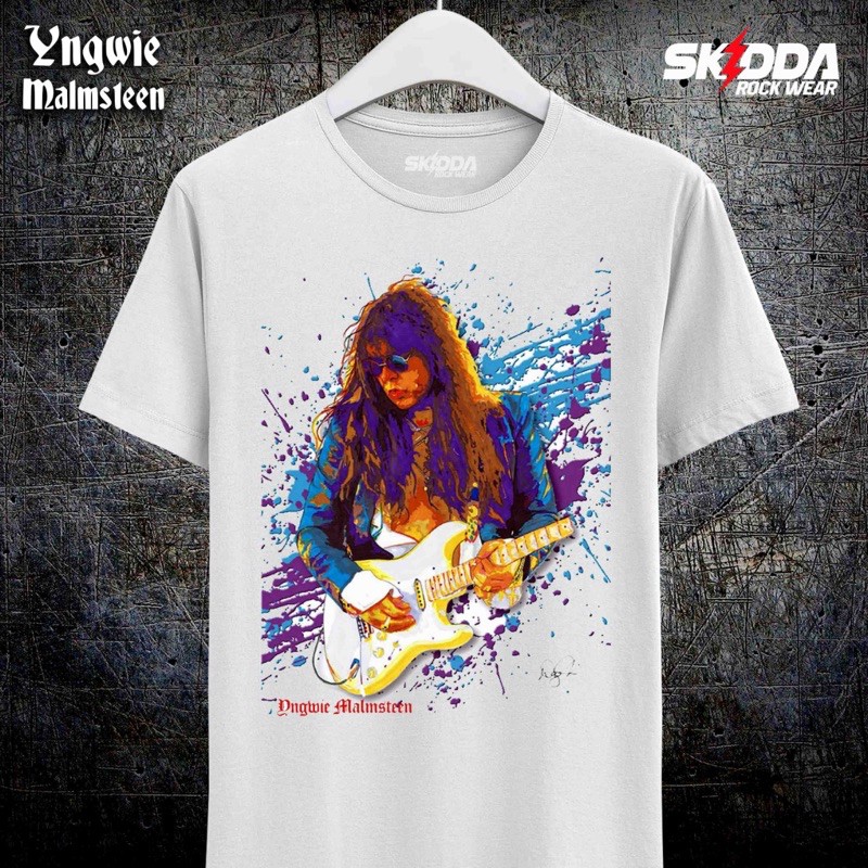 T Shirt Kaos Band Rock YNGWIE MALMSTEEN - 02 - Premium White NSA