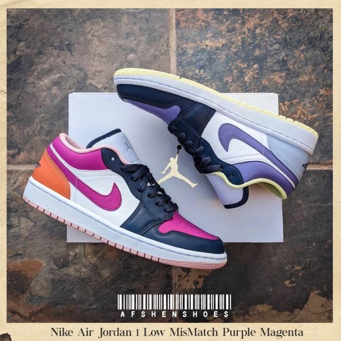Sepatu Original Nike Air Jordan 1 Low Miss Match Purple Magenta Bnib