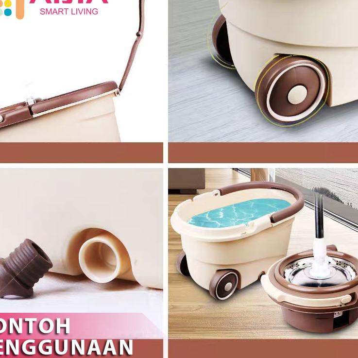 [COD&SameDay]AIJIA Alat Pel Lantai Spin Mop 6L Aclima Brown Bucket Ultra Mop YD33 (Terkini)