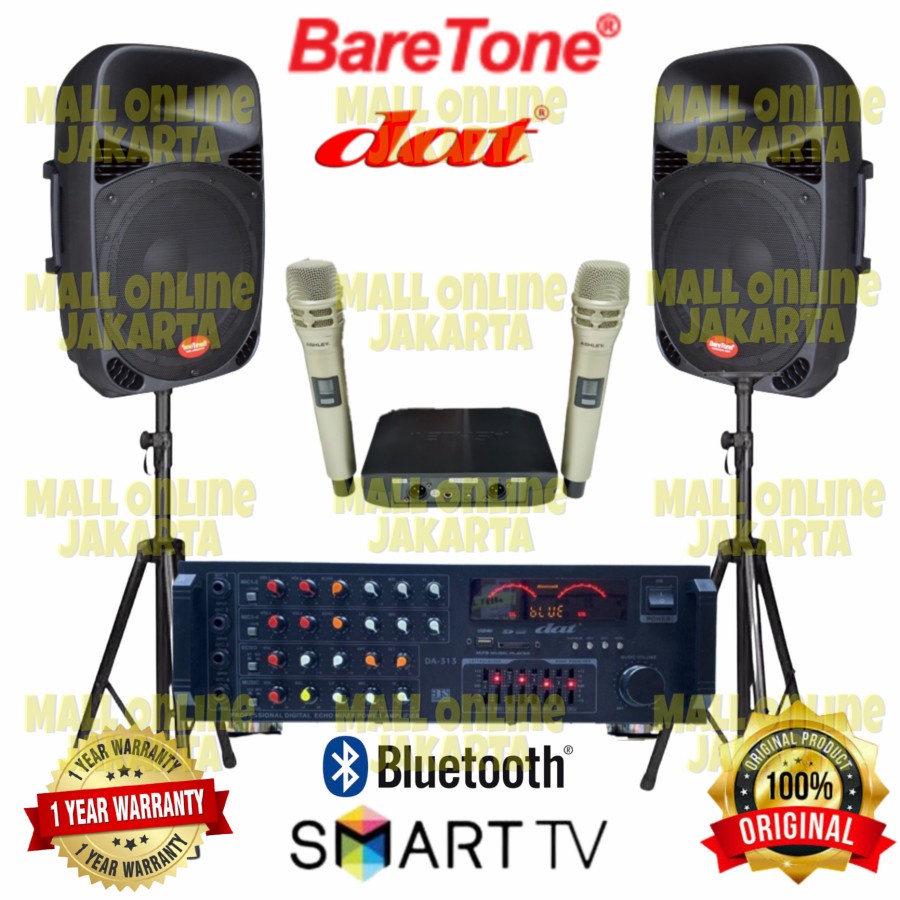 Paket sound system Baretone 15 outdoor indoor amplifier dat da313 Ori