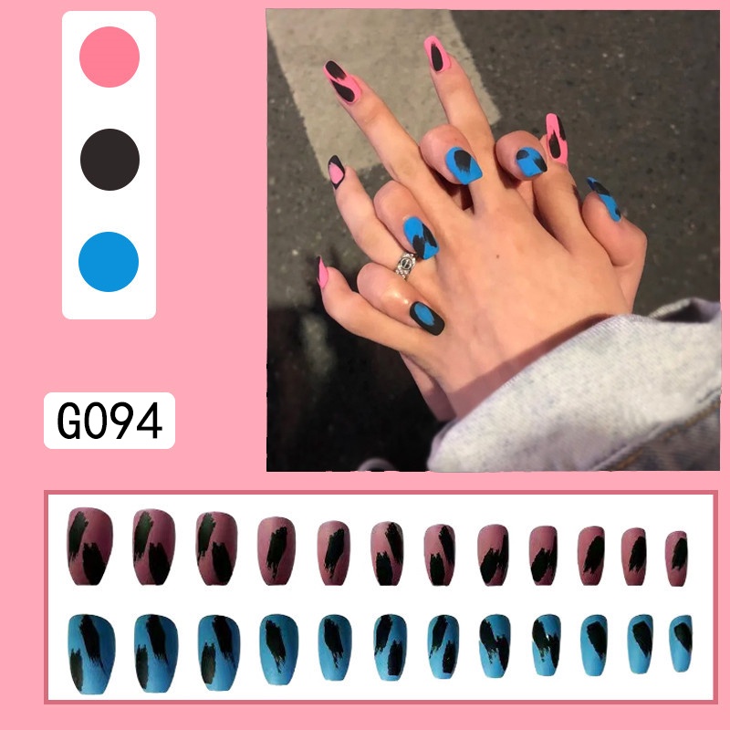 3D Kuku Palsu 24pcs/(FREE LEM)Set DIY Instant Nail Art Fake Nails Bridal Wedding Akrilik/24 pcs Kuku Palsu 3D / Stiker Kuku Palsu / Kuku Palsu Premium With Box/ Pemoles Kuku-G094