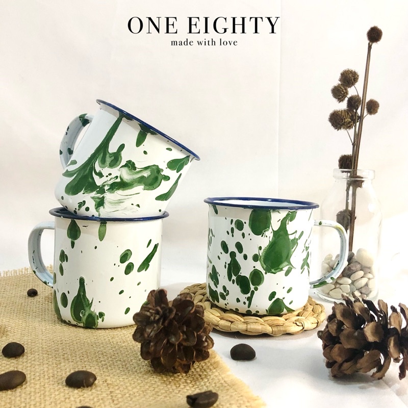 Gelas Mug Enamel Jadul Blirik 7cm mug seng blek