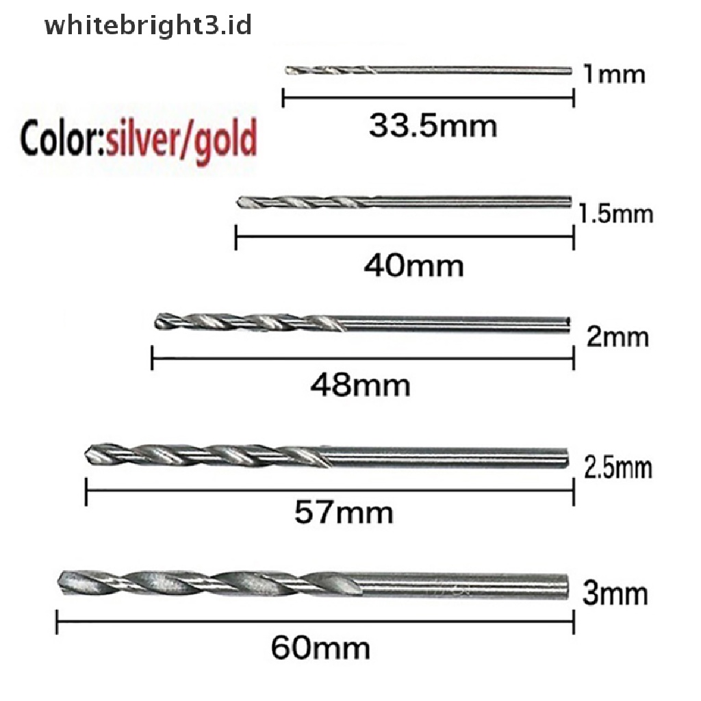 (whitebright3.id) 100 / 50pcs / Set Mata Bor HSS Lapis Titanium