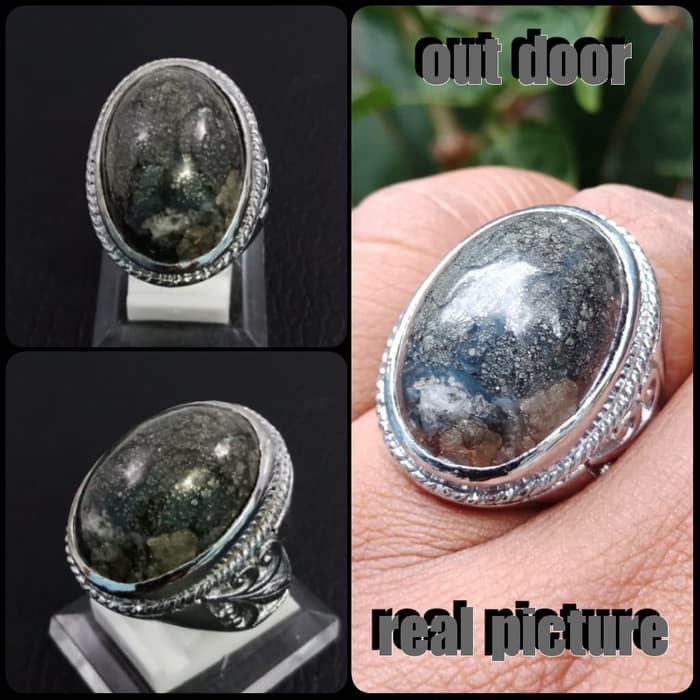 Cincin Batu Badar Perak Jumbo Tembus