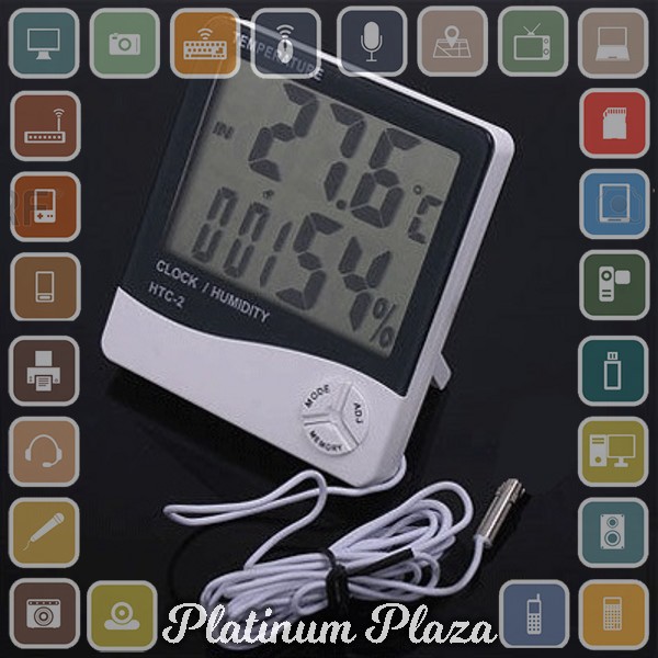 Digital Multifunction Temperature, Humidity Meter with Clock Alarm, Date, Week Calende`6FRNHN- White