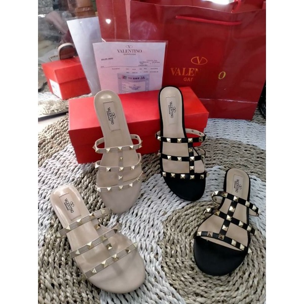 Valentino Rockstud Flat Sandal