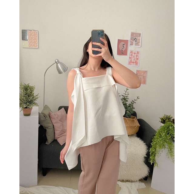 KANON - Ichigo Flowing Top - Blouse Tanktop bahan scuba korean look