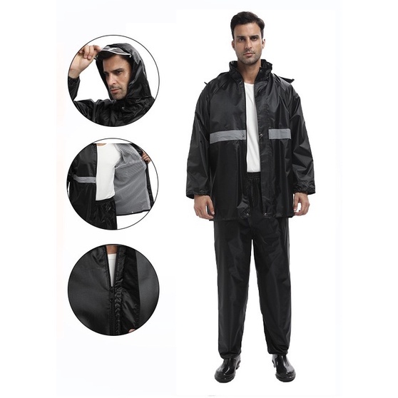 JAS HUJAN JUMBO BIG SIZE XXL TEBAL PRIA DEWASA TOPI MURAH hoodie Set Premium tebal kuat Bahan PVC Nilon Interlining Fabric Raincoat Safety, Mantel Jas Hujan Dewasa Pria Man Tebal