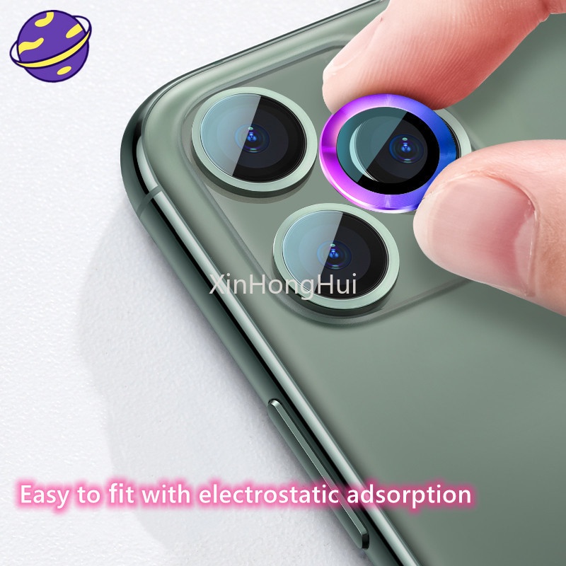 IPhone 11 12 Pro Max Warna-warni Bingkai Perlindungan Lensa Kamera Belakang Film Cocok Untuk 12mini Definisi Tinggi Tahan Gores Eagle Eye Circle