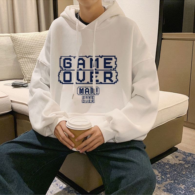 (S - 6XL) Hoodie/ Sweater Korean Style Harajuku GAME OVER JUMBO BIGSIZE UNISEX 5XL 4XL 3XL 2XL XL L M Unisex Urban Streetwear