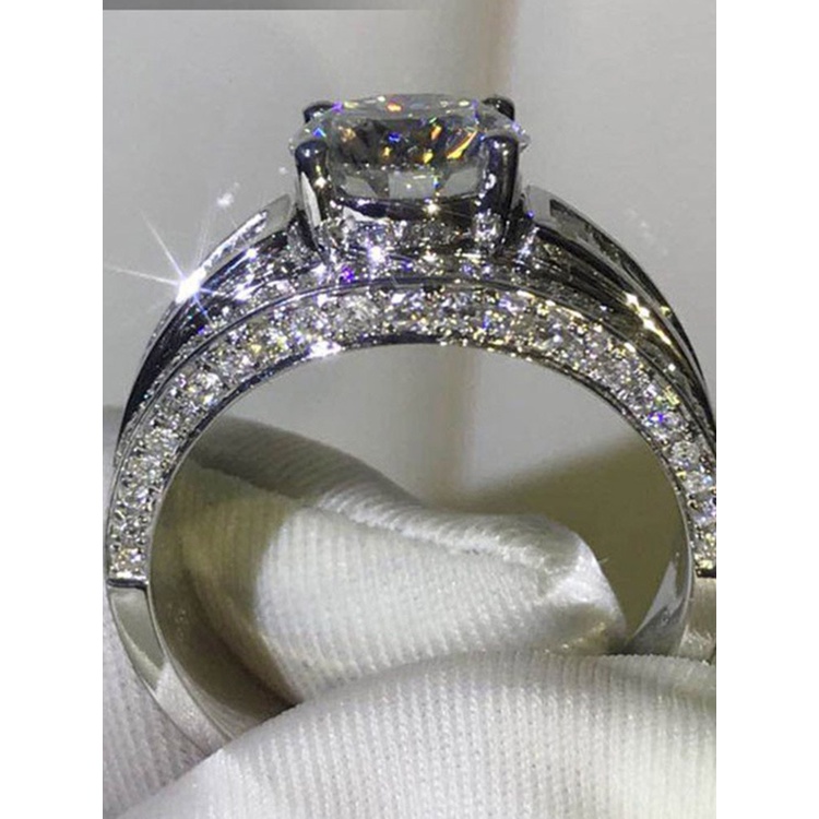 Cincin Kristal Cubic Zirconia Untuk Pengantin Wanita