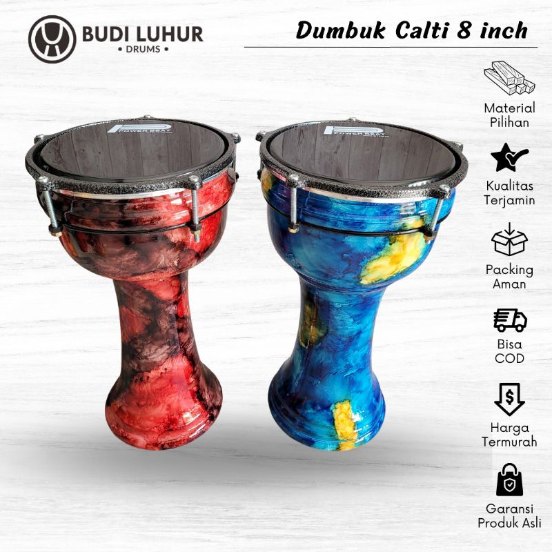 Dumbuk Pinggang Calti Darbuka Hadroh Dewasa Mika Power Beat 8 inch Motif Marmer Kualitas Terjamin