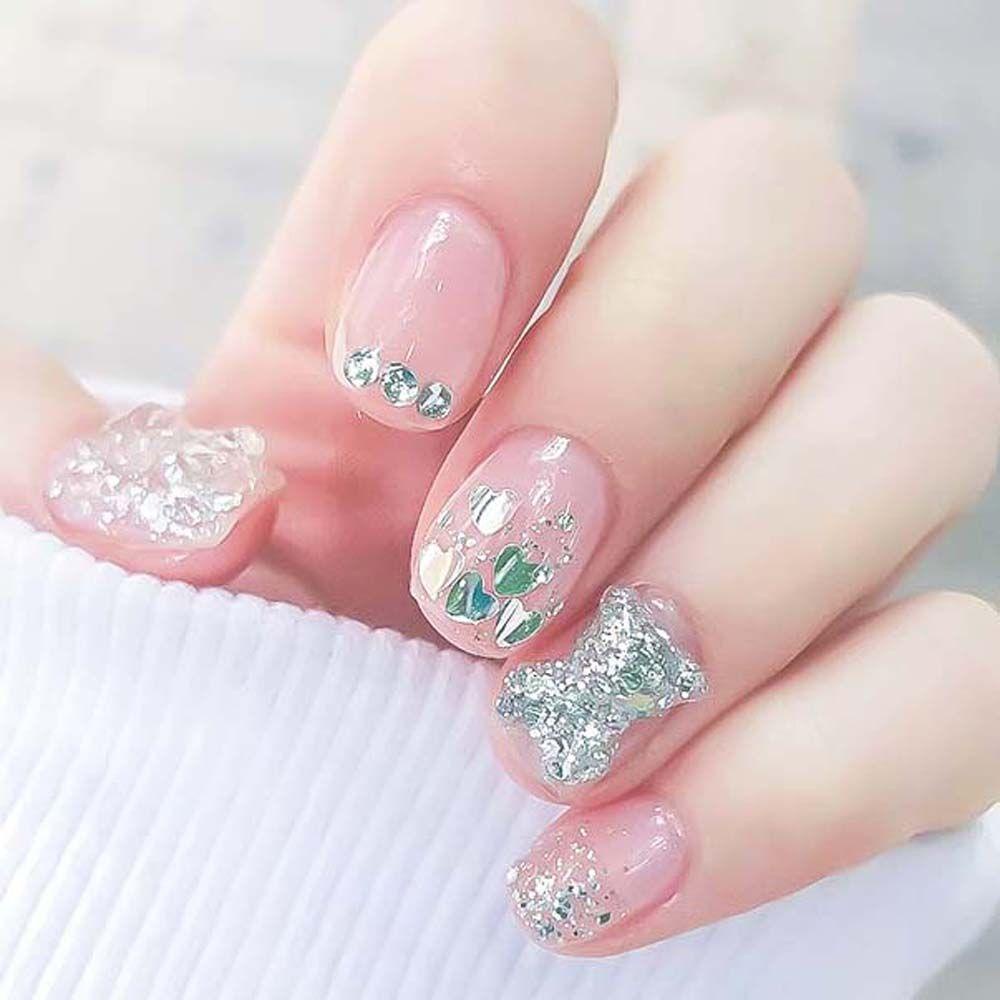 Mxbeauty Nail Art Payet Wanita 12kisi Manikur Aksesoris DIY Perhiasan Kuku Nail Art Patchs Heart Nail Art Sequin