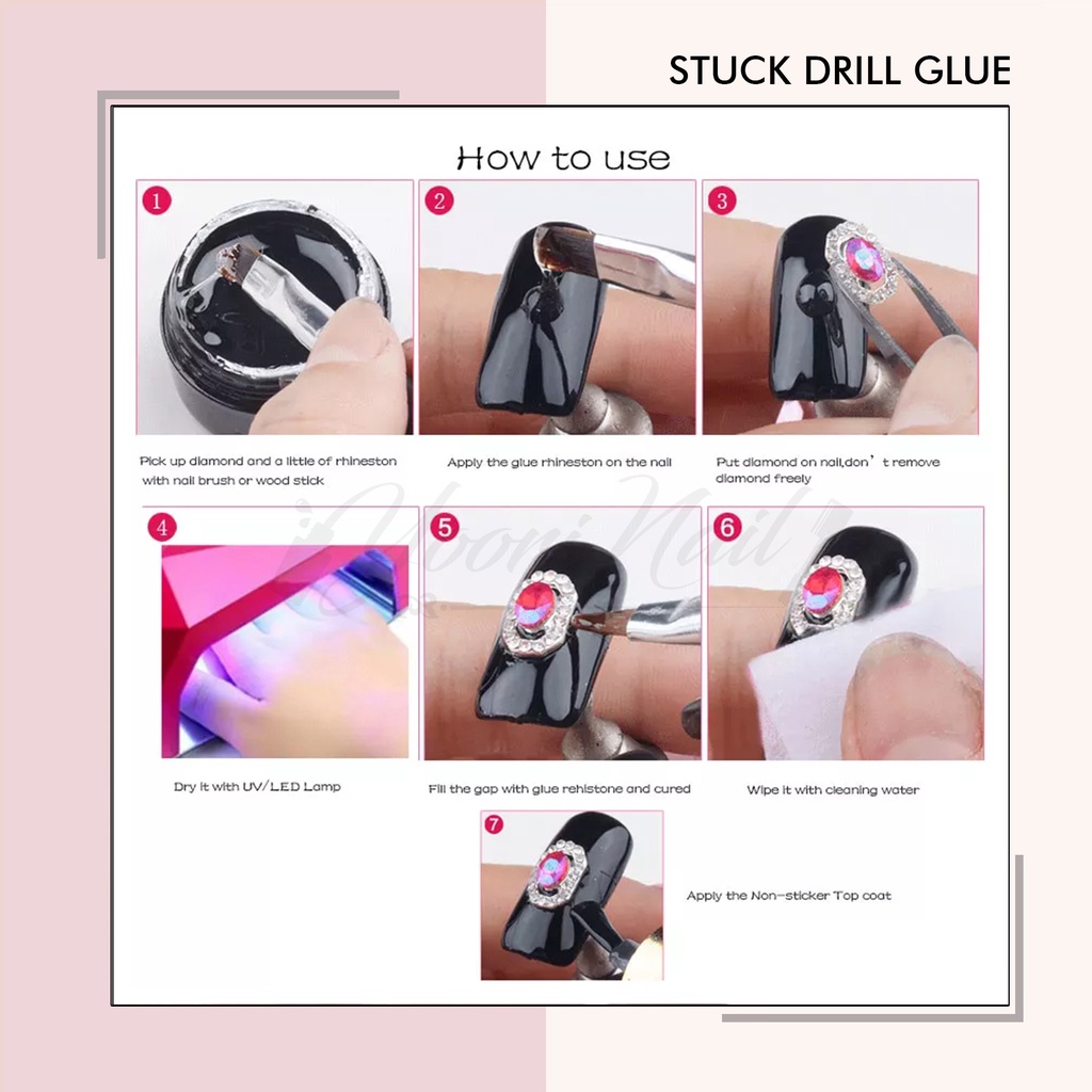 Stuck drill glue nail art lem accessories kuku rhinestones glue rhinestone nail charm glue uv