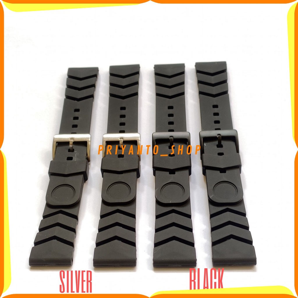 Tali Karet Jam Tangan 22mm Rubber Strap Mexxis Black Edition Free pen Remover