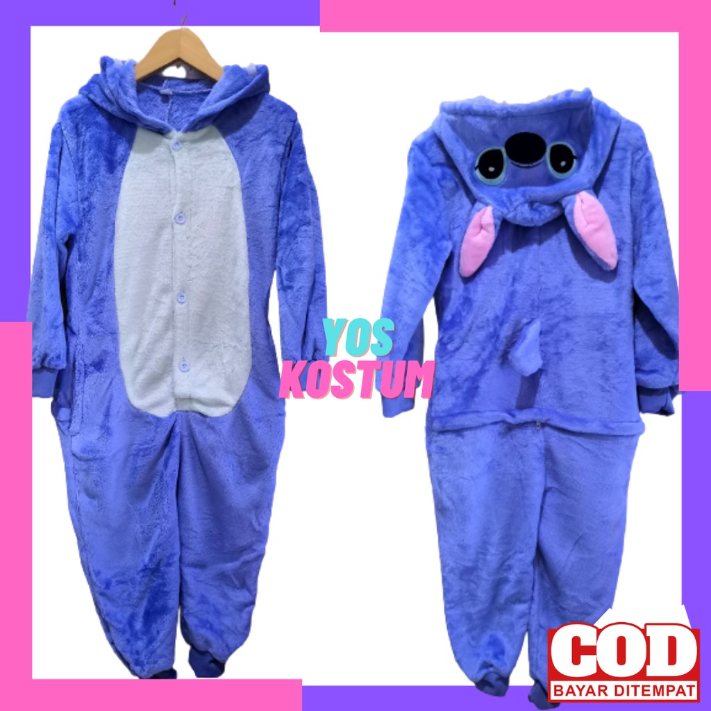 Kostum Karakter Anak Stitch Baju Tidur Lucu Animal Import Onesie Costume Premium Quality