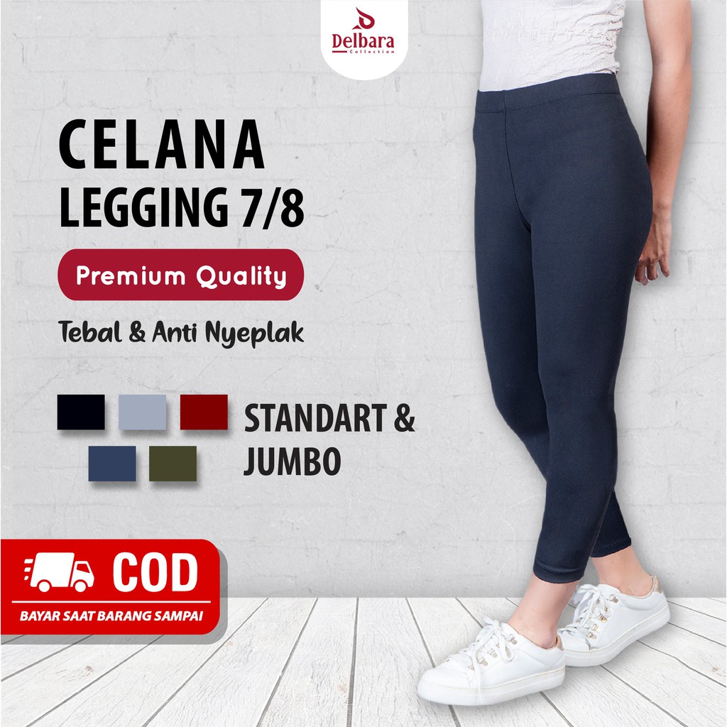 Celana Legging 7/8 Polos Wanita PREMIUM Super Tebal / Legging Spandex Lycra Standart Jumbo