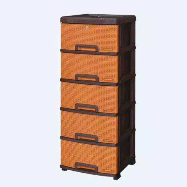  Laci  model rotan  Napolly susun 5 SRS 5 AK1 lemari  cabinet 