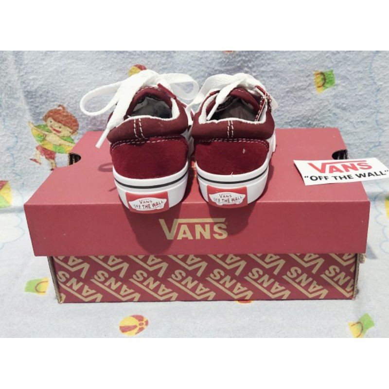 SEPATU V4NS ANAK OLDSKOOL MAROON VELCRO TALI SEPATU ANAK SEPATU ANAK PEREMPUAN SEPATU ANAK LAKI LAKI-1