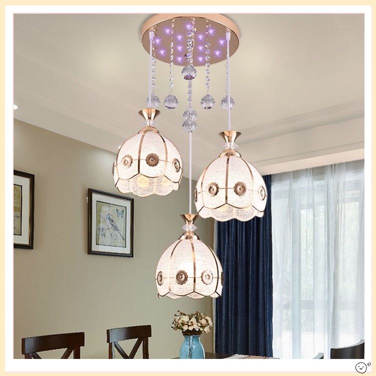 Restoran Mewah Nordic Lampu Gantung Modern Minimalis Cakram Tiga Kepala Salon Kecantikan Meja Makan 